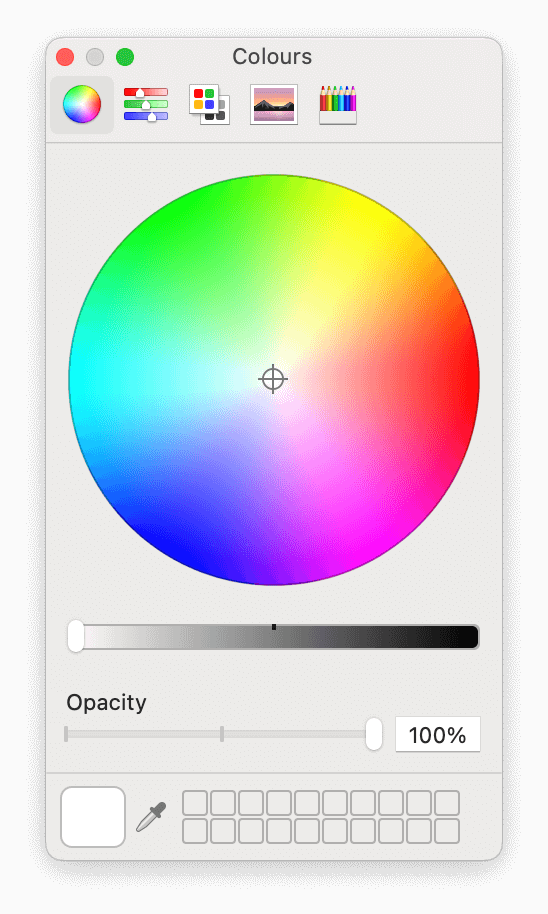 The default color picker on macOS