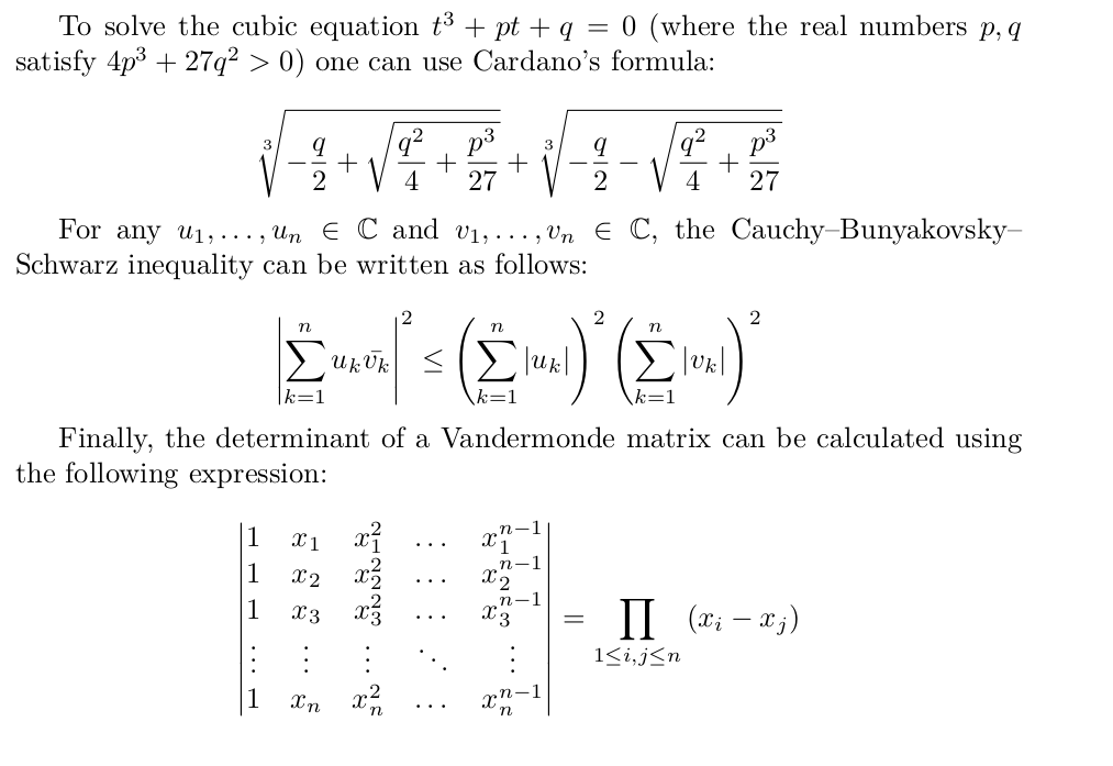 Screenshot of the PDF output generated by XeLaTeX