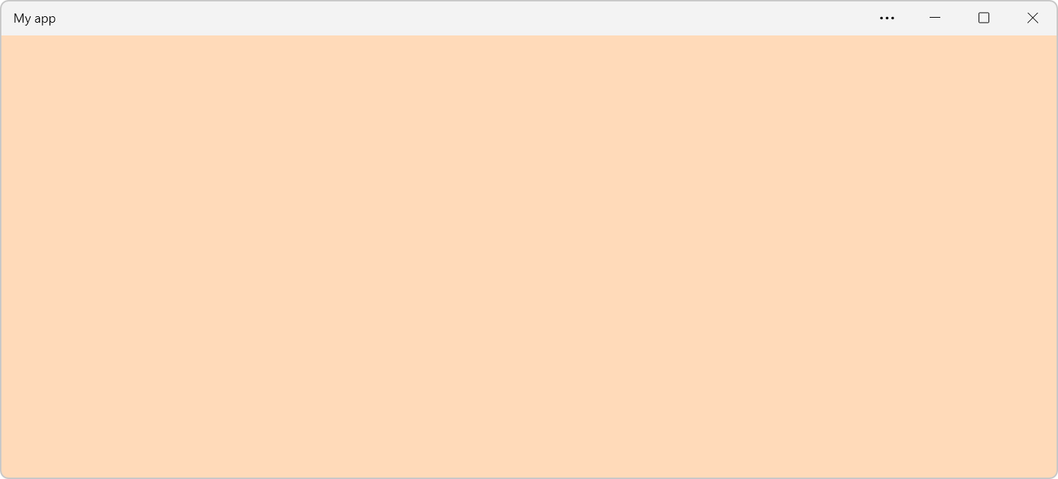 The app window, on Windows, showing the peachpuff background color