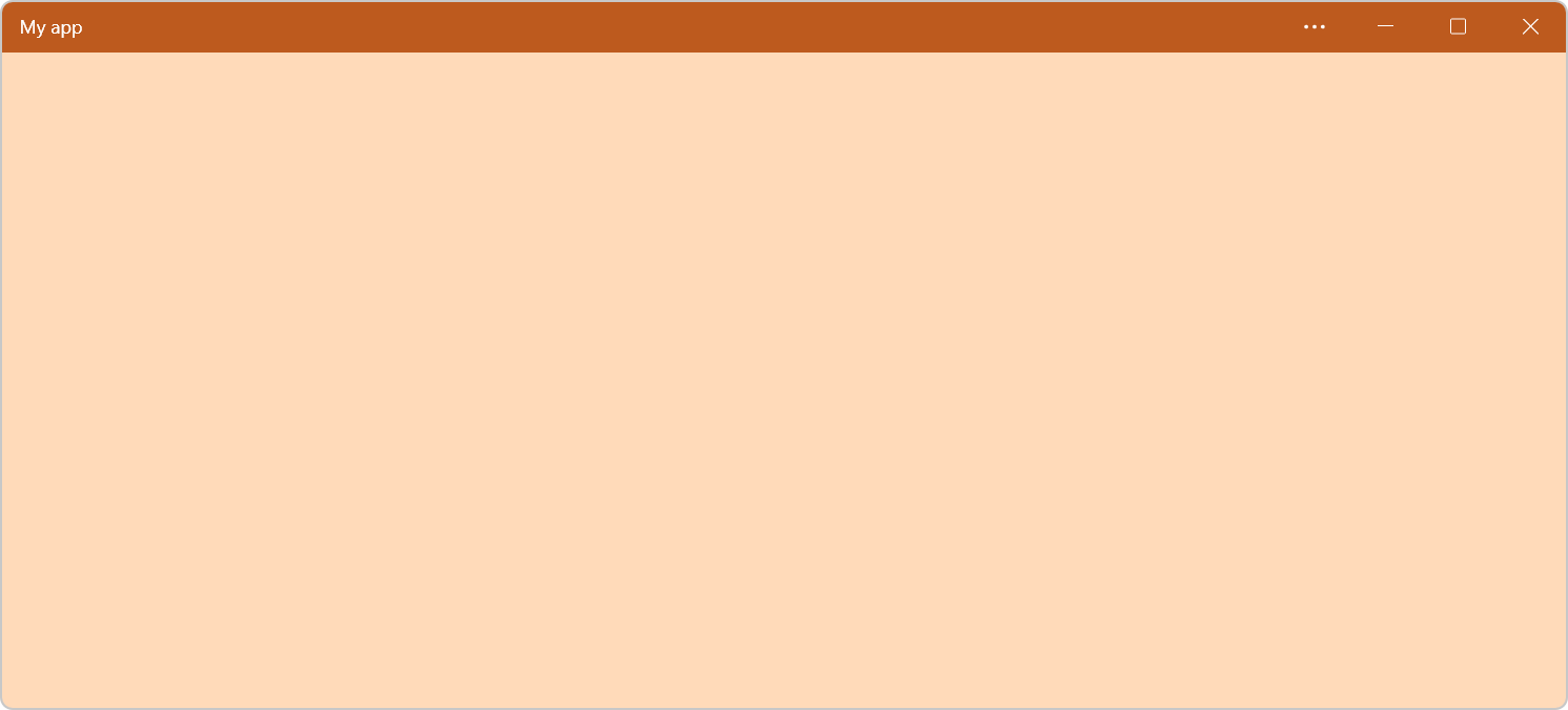 The app window, on Windows, showing the theme color in the title bar